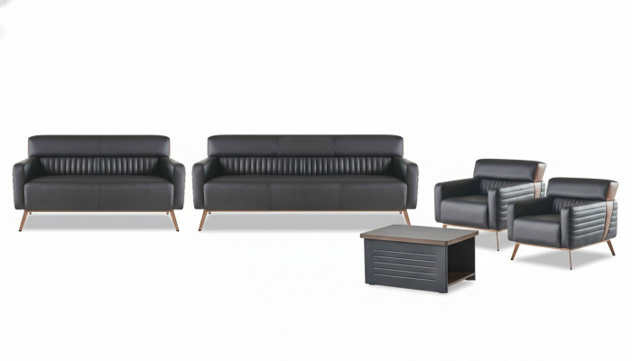 Schwaarz Büro Ariichtung Luxus Lieder Sofaen Designer Sëtz Tisch