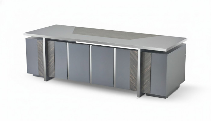 Büroschréibtisch Rechteckeg Form Gro Einfaarweg Modern Design Stil mat Stauraum