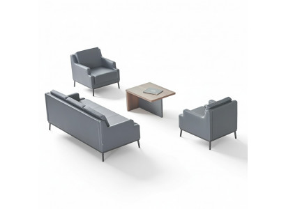 Aarbechtszëmmer-Set 4tlg 3-Sëtzer 2x Still Couchtisch Donkelgro Braun