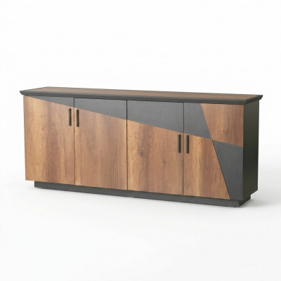 Sideboard Akteschaf mat 4 Dieren Braun / Gréisst Zweefaarweg Modern Stil