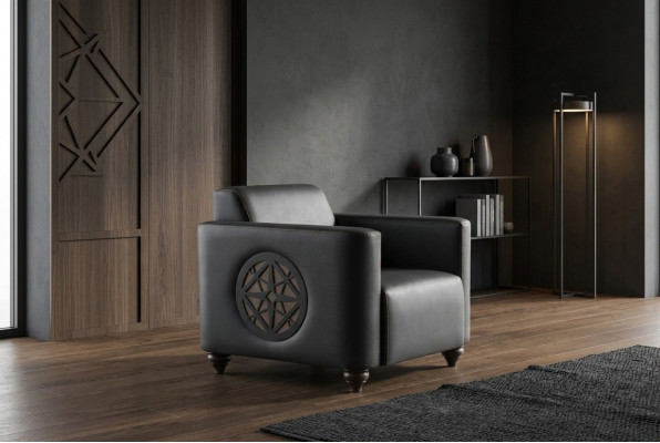 Schwaarzen eenfaarwege Sessell Modern Design Stil Aarbechtszëmmer Wunnzëmmer