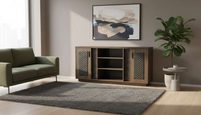 Aktiounsschaf Sideboard Braun Schwaarz Modern Zweefaarweg Modern Design