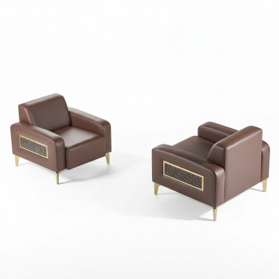 Aarbechtszëmmer-Set 2tlg Sessell Braun Eefaarweg Modern Design Wunnzëmmer