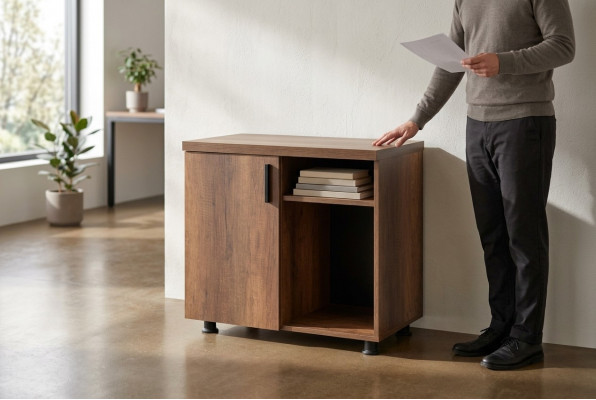 Kommod Arbechtszëmmer Braun Eefaarweg Rektangulär Form Modern Design