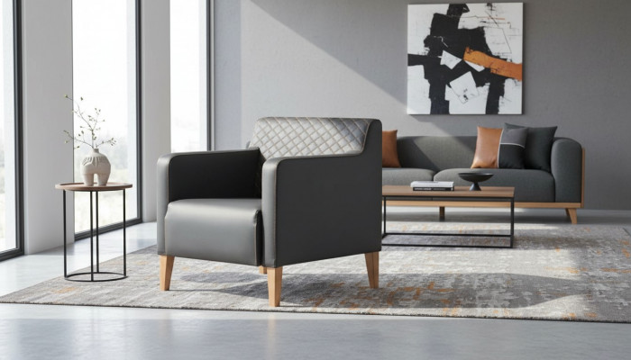 Schwaarze Sessell Eenfaarweg Modernen Designstil Aarbechtszëmmer Wunnzëmmer