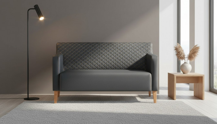 Zwee Sëtzer Canapé Büro Schwaarz Eefaarweg Modern Design Wunnzëmmer