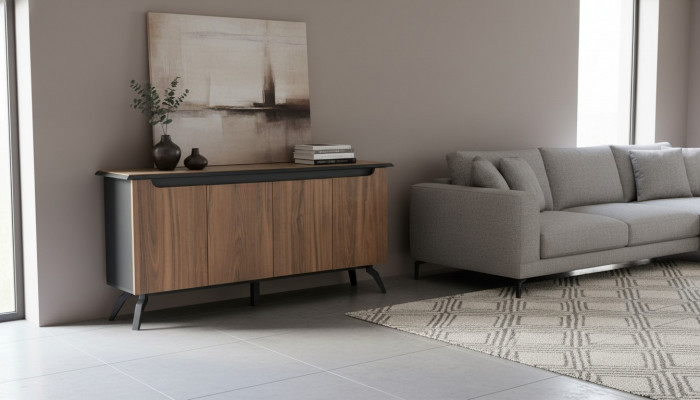 Modern Braun Aarbechtszëmmer Sideboard Luxus Büro Holzmiwwelen Nei