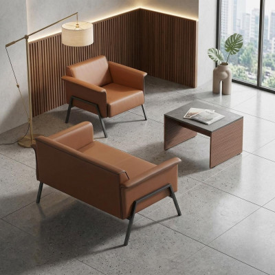 Brong Büro-Garnitur Designer Holz Dësch Eenzel-Sëtz Zwee-Sëtz Miwwelen