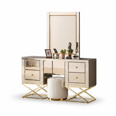 Goldenen Edelstol Schminktisch Moderne Kosmetiksstafel Friséierkommod.