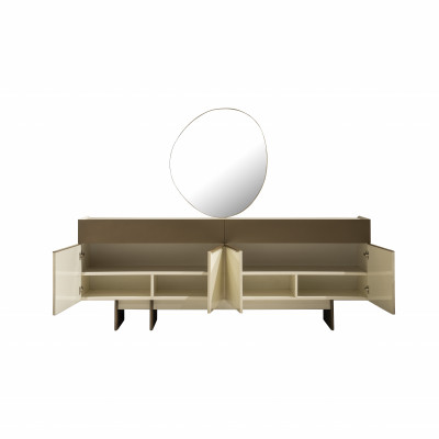 Brong-Beige Kichenanrichte Designer Iesszëmmer Miwwelen Luxus Kommode