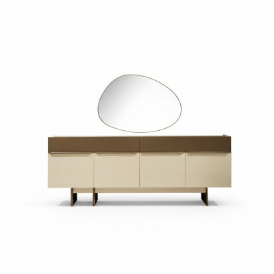 Brong-Beige Kichenanrichte Designer Iesszëmmer Miwwelen Luxus Kommode