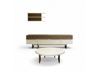 Moderne Wunnzëmmer Garnitur Sideboard Designer Wandregal Couchtisch 3 Deeler
