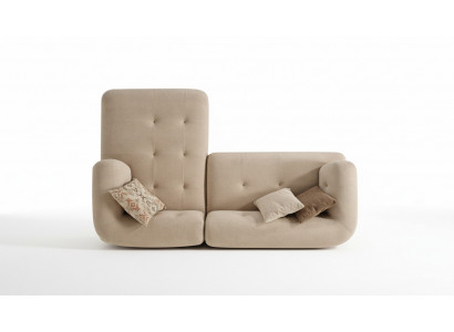 Modern beige L-förmeg Designer Canapé Wunnzëmmer Sëtzsofa Edel Eckcanapéen