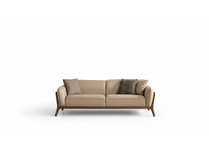 Modern beige Textilcanapé Designer Miwwelen Wunnzëmmer Edelt Polstersofaen