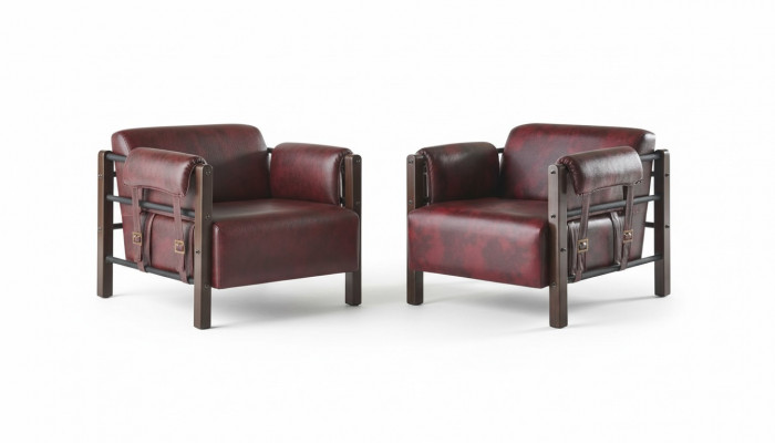 Lieder Sëtz Bordeaux Liederstull Modern 1-Sëtzer Set Mëll Aarmlehnen
