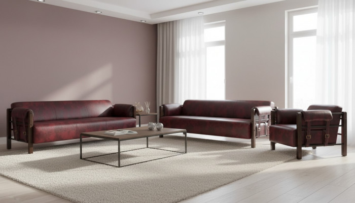 Sëtzmiwwel-Set 3-Sëtzer Sessell Lieder Weich Holz Liederbésofas Modern Sofas