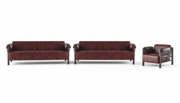 Sëtzmiwwel-Set 3-Sëtzer Sessell Lieder Weich Holz Liederbésofas Modern Sofas