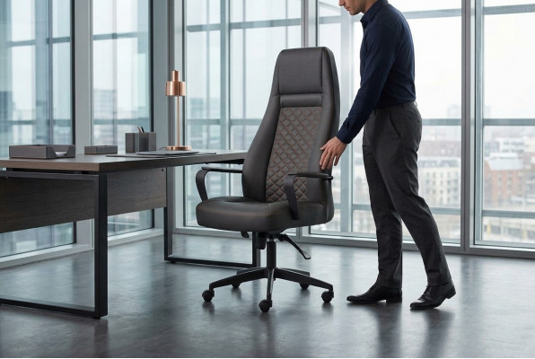 Bürostull Schwaarz Dreessessel Arbechtszëmmer Modern Büro Rullen Lieder