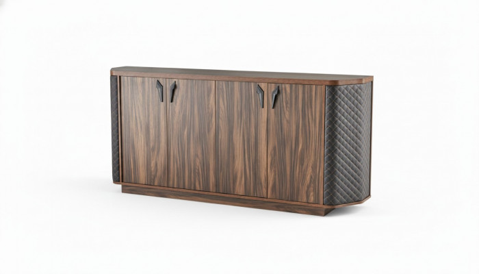 Sideboard Aktenaarbechtsschaf Braun Véierdürech Modern Rechtéckeg Aarbechtszëmmer