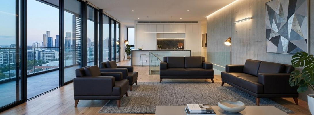 Sëtzmiwwel Set 2-Sëtzer Fotell Schwaarz Ledersofas Modern Sofa-Set Polsterung