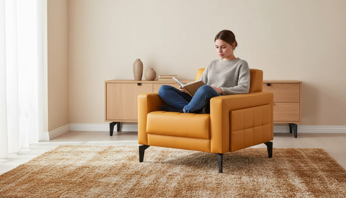 Chesterfield Leedersëtz Fauteuil Modern Mëll Lieder Edelstol Holz Äermleen