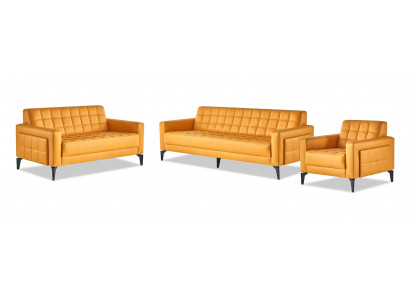 Sofa-Set Liederbésofaen Modern Giel Chesterfield 3-Sëtzer 2-Sëtzer Fauteuil