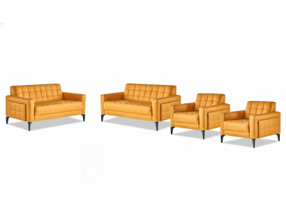 Sëtzmiwwel Chesterfield Giel 2-Sëtz Still Lieder Sofas Modern Edelstol