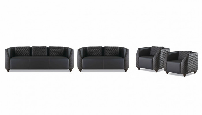 Canapé-Sätz 3-Plaz 2-Plaz Sesselschwaarz Ledersofa Polstersofa Couch
