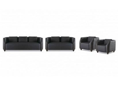 Canapé-Sätz 3-Plaz 2-Plaz Sesselschwaarz Ledersofa Polstersofa Couch