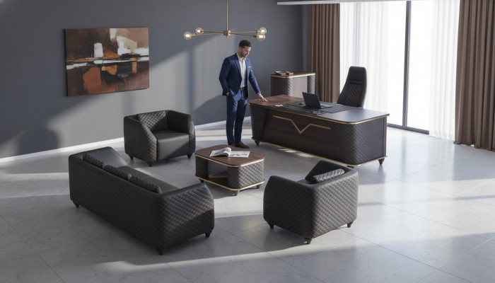 Schreibtisch Komplett Bürosdësch Kommode Sofas Büro Miwwelen Holz