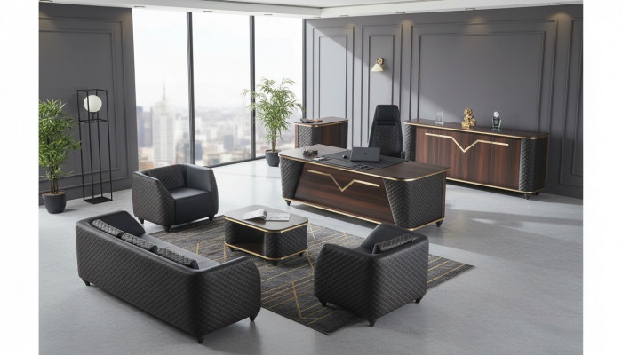 Aarbechtszëmmer Set Komplett Schreifdësch Sideboard Still Ariichtung Büro