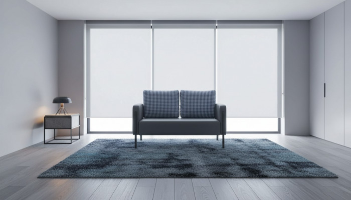 Lieder Sofa Polster 2-Sëtzer Grau Blo Edelstol Modern Këssen Sofa Couch