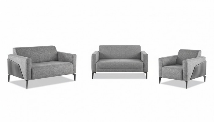 Sofa-Set Grey Sofas Fauteuils Edelstol Sofa-Set 2-Sëtzer Fauteuil