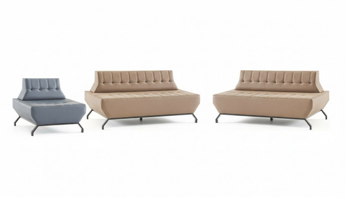 Sofagarnitur Deco Liederofas Set Beige 2-Sëtzer Grou Sessel Sofa-Set