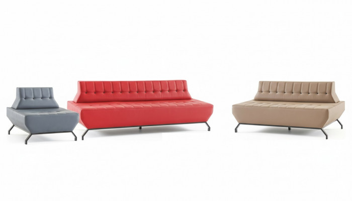 Komplett Sofa-Set Rout 3-Sëtzer Beige 2-Sëtzer Gro Sessel Art Deco Lieder