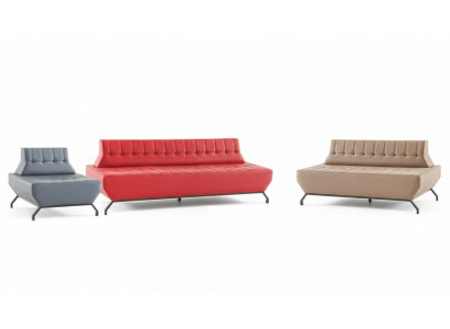 Komplett Sofa-Set Rout 3-Sëtzer Beige 2-Sëtzer Gro Sessel Art Deco Lieder