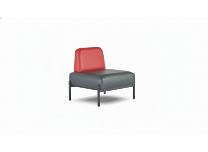 Schwaarz Rout Lieder Sofa Flur Diele Art Deco Lieder Sessel Edelstol 1-Sëtzer