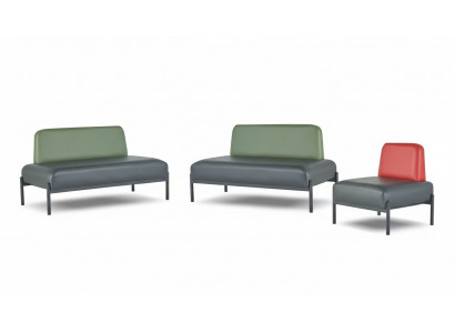 Komplett Sofae Art Deco 2-Sëtzer Sëtzschal Schwarz Gréng Rout Ledersofa Holz