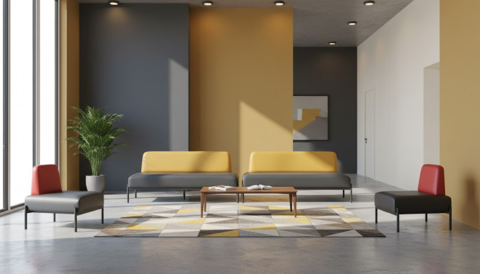 Komplett Liederkanapéen 3-Sëtz-Fauteuil Schwaz Art Deco Edelstol Rout Giel.