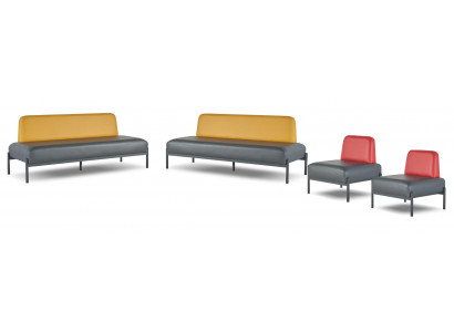 Komplett Liederkanapéen 3-Sëtz-Fauteuil Schwaz Art Deco Edelstol Rout Giel.