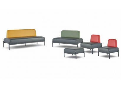 Sëtzmöbel 3-Platzer 2-Platzer Fauteuil Hocker Schwaarz Giel Gréng Rout Couch