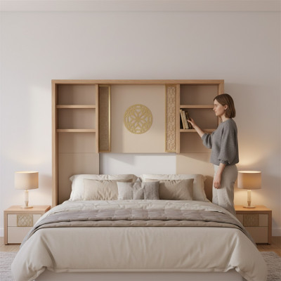 Rechteckeg Regal fir d'Mauer mat Regaler Büro Wandregal Modern