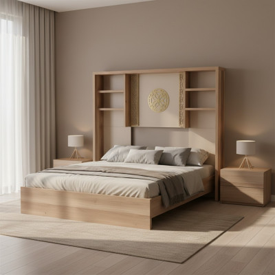 Rechteckeg Regal fir d'Mauer mat Regaler Büro Wandregal Modern