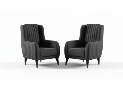 Einzelsessel Schwarz Designer 2x Lehnstuhl Polstersessel Luxus Möbel