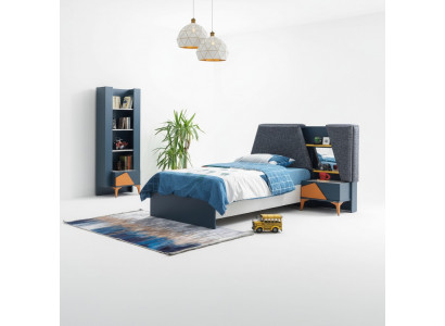 Schlafzimmer Jugendzimmer Set Kinderzimmer Bett Nachttisch Buecherregal Blau