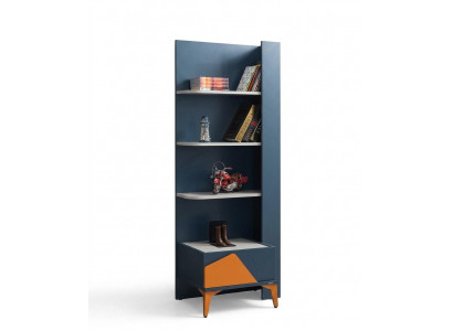 Regal Schrank Bücherregal Schränke Mehrzweck  Top-Qualität Möbel Blau Modern