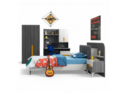 Komplett Jugendzimmer Set Kinderbett Kleiderschrank Kommode Top-Qualität Möbel