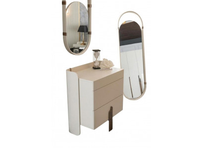 Kommode mit 2x Spiegel Ganzkörperspiegel Wandspiegel Schrank Edelstahl Sideboard
