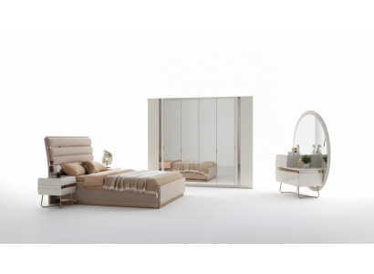 Schlafzimmer Komplett Bett Nachttische Kommode Spiegel Kleiderschrank Schrank