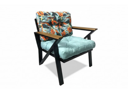 Sessel Gepolsterter Sessel Stuhl Metallgestell Mit Kissen Blumenmuster